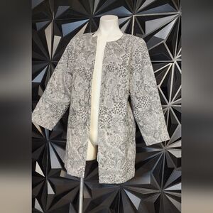 Chico's Patterned Silver Duster/Jacket